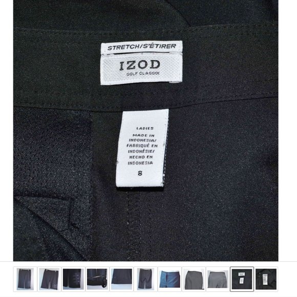 Izod Golf Classic Women sz 8 Black Sports Golf Outdoor Capri Active Pants - Picture 10 of 11